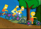 jugar familia simpsons en bicicleta